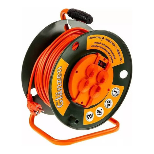 Удлинитель Glanzen EB-50-007 (50 м, оранжевый)